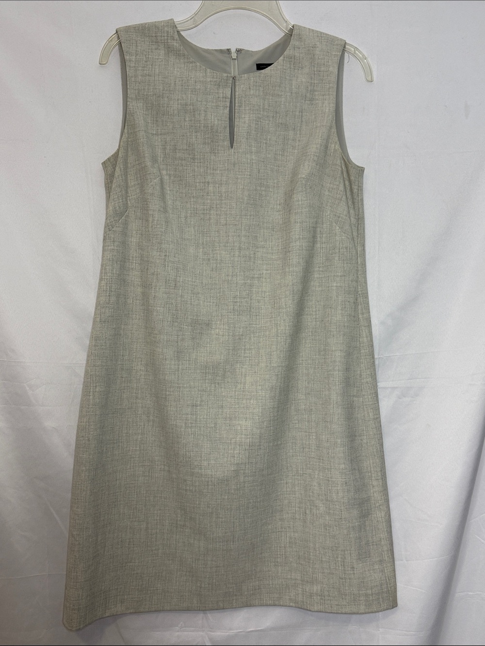 Ann Taylor Sleeveless Light Gray Midi Shift Dress